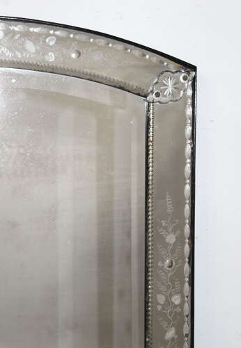 Antique Venetian mirror with arched top