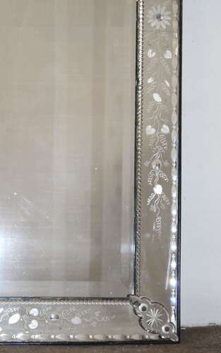 Antique Venetian mirror with arched top