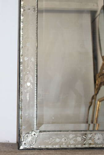 Antique Venetian mirror with arched top