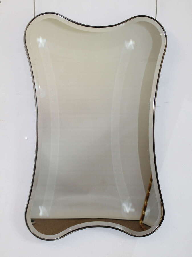 Curvy brass-framed Italian mirror