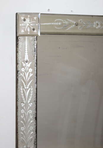 Antique near-square Venetian mirror