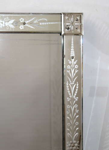 Antique near-square Venetian mirror